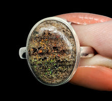 Load image into Gallery viewer, Matrix Opal Ring, Size 8, Sterling Silver, Green, Gold, Orange, Red Colours, October Birthstone, Spontaneity &amp; Love Stone