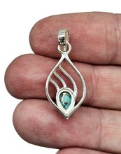 Load image into Gallery viewer, Blue Turquoise Pendant, Sterling Silver, Pear Shaped, Protection Stone, Love Stone, December Birthstone, Copper Turquoise - GemzAustralia 
