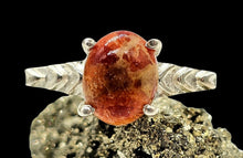 Load image into Gallery viewer, Art Deco Coral Ring, Size 7, Oval Shaped, Sterling Silver, Orange Red Coral, Love &amp; Prosperity Stone, Peace Stone
