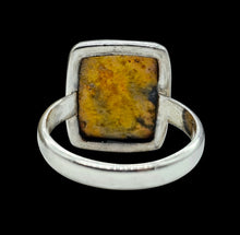 Load image into Gallery viewer, Rectangle Bumblebee Jasper ring, Size 7, Sterling Silver, Eclipse Jasper, Bright Yellow, Orange &amp; Black Gemstone, New Beginnings