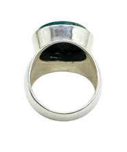 Load image into Gallery viewer, Chrysocolla Ring, Size 7, Sterling Silver, Oval Shaped, Turquoise Blue Gem, Communication Stone