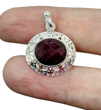 Load image into Gallery viewer, 8 carat Garnet Pendant, Sterling Silver, January Birthstone, Oval Shaped, Inspires Love &amp; Devotion, Energy Stone - GemzAustralia 