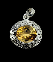 Load image into Gallery viewer, Citrine Pendant, Sterling Silver, 6 carats, Oval Faceted, November Birthstone, Money Stone, Success Stone, Stone of Abundance