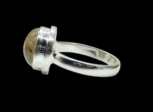 Load image into Gallery viewer, Golden Rutile Ring, Size 7.5, Rutilated Quartz, Sterling Silver, Round Cabachon, Angel Hair, Past Life Gemstone, Genuine - GemzAustralia 
