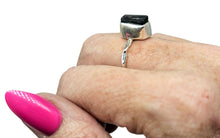 Load image into Gallery viewer, Rough Black Tourmaline Ring, Size 9, Sterling Silver, October Birthstone, Schorl Gemstone, Grounding Stone, Good Luck Stone