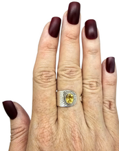 Load image into Gallery viewer, Citrine Ring, Adjustable Size, Sterling Silver, Oval Faceted, November Birthstone, Abundance Gemstone, Success Stone, Natural Gemstone