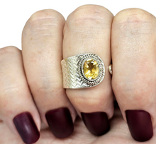 Load image into Gallery viewer, Citrine Ring, Adjustable Size, Sterling Silver, Oval Faceted, November Birthstone, Abundance Gemstone, Success Stone, Natural Gemstone