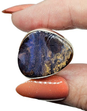 Load image into Gallery viewer, Australian Solid Boulder Opal Ring, Size 7, Sterling Silver, October Birthstone, Precious Stone