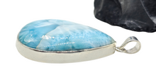 Load image into Gallery viewer, Massive Pear Shaped Larimar Pendant, Dolphin Stone, Stone of Atlantis, Sterling Silver, Spiritual Gemstone
