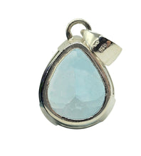 Load image into Gallery viewer, AAA+ Swiss Blue Topaz Pendant, 44 carats, Sterling Silver, Pear Faceted, December Birthstone, Bright Blue Gemstone - GemzAustralia 