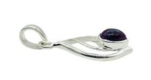 Load image into Gallery viewer, Purple &amp; Blue Mojave Turquoise Charm Pendant, Pear Shaped, Sterling Silver, Goddess Gem, Protection Stone, Powerful Stone