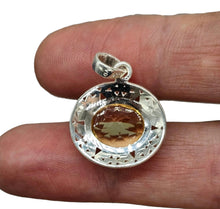 Load image into Gallery viewer, Citrine Pendant, Sterling Silver, 6 carats, Oval Faceted, November Birthstone, Money Stone, Success Stone, Stone of Abundance
