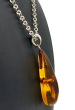 Load image into Gallery viewer, Cognac Amber Pendant, Sterling Silver, Millions of years old, Fossilized Tree Resin, Balance Gem, Wisdom Gem, Genuine