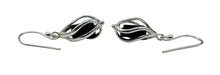 Load image into Gallery viewer, Black Tourmaline Cage Earrings, Sterling Silver, Raw Gemstones, Schorl Earrings
