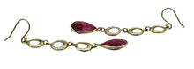 Load image into Gallery viewer, Cascading Circle Ruby Earrings, 14k Gold Plated Sterling Silver, July Birthstone, Strength, Willpower, Energy, 16 carats
