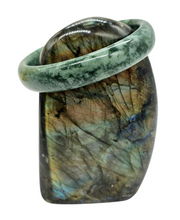 Load image into Gallery viewer, Green Jade Bangle, 61mm Diameter, Canadian Nephrite Jade, Protection Gem, Lucky Gemstone, Good Fortune Stone - GemzAustralia 