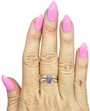 Load image into Gallery viewer, Raw Tanzanite Constellation Ring, Size 8, December Birthstone, Sterling Silver, Rough Tanzanite, Artisanal Piece