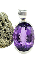 Load image into Gallery viewer, AAA Amethyst Pendant, 25 carats, Oval Shaped, Sterling Silver, February Birthstone, Spiritual Stone, Natural Gemstone, Deep Purple Amethyst
