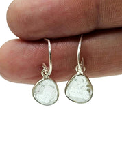 Load image into Gallery viewer, Faceted Aquamarine Earrings, Sterling Silver, March Birthstone, 19th Wedding Anniversary, Genuine