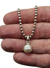 Load image into Gallery viewer, Freshwater White Pearl Pendant, Sterling Silver, June Birthstone, Faith Stone, Gemini Zodiac