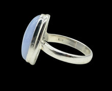 Load image into Gallery viewer, Blue Lace Agate Ring, Size 8, Sterling Silver, Communication &amp; Confidence Stone, Protection Stone, Gemini and Pisces stone