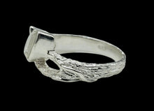 Load image into Gallery viewer, Rainbow Moonstone Leaf Ring, Size 9, Sterling Silver, Pear Shaped, Psychic Protection, Goddess Gemstone, Soul Talisman