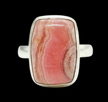 Load image into Gallery viewer, Rhodochrosite Ring, Rectangle Shaped, Size 10, Sterling Silver, Rosa Del Inca Gemstone, Raspberry Pink Crystal, Compassionate Heart Stone