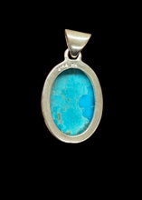Load image into Gallery viewer, Oval Turquoise Pendant, December Birthstone, Sterling Silver, Blue Turquoise, Protection Stone, Love Stone, Genuine