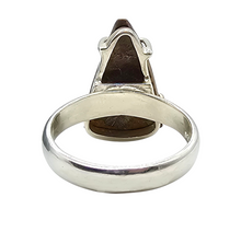 Load image into Gallery viewer, Raw Azurite Ring, size N, Sterling Silver, Triangle Shape, Rough Gemstone, Enhances Creativity