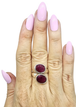 Load image into Gallery viewer, 11 carat Ruby Ring, Size 8.5, 40th Anniversary Stone, Sterling Silver, July Birthstone, Oval Faceted, Energy Stone