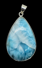 Load image into Gallery viewer, Massive Pear Shaped Larimar Pendant, Dolphin Stone, Stone of Atlantis, Sterling Silver, Spiritual Gemstone