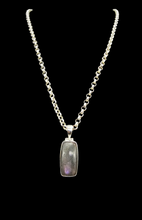 Load image into Gallery viewer, Rectangle Purple Labradorite Pendant, Sterling Silver, Magical Gem, Trust Stone, Mystical Gemstone, Third eye chakra - GemzAustralia 