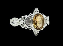 Load image into Gallery viewer, Vintage Bohemian Citrine Ring, Size 8, Sterling Silver, Oval Faceted, November Birthstone, Abundance Gem - GemzAustralia 