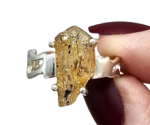 Load image into Gallery viewer, Imperial Topaz Ring, Size 7 3/4, Sterling Silver, Raw Gem, Filigree Band, Manifestation Stone, Solar Plexus Chakra, Rare Variety of Topaz