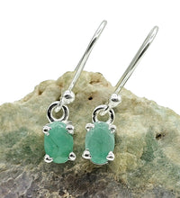 Load image into Gallery viewer, Natural Columbian Emerald Earrings, 2 carats, May Birthstone, Stone of Inspiration - GemzAustralia 