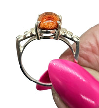 Load image into Gallery viewer, Art Deco Coral Ring, Size 7, Oval Shaped, Sterling Silver, Orange Red Coral, Love &amp; Prosperity Stone, Peace Stone