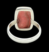 Load image into Gallery viewer, Rhodochrosite Ring, Rectangle Shaped, Size 10, Sterling Silver, Rosa Del Inca Gemstone, Raspberry Pink Crystal, Compassionate Heart Stone