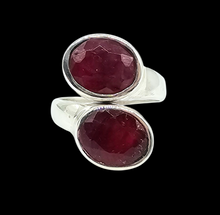 Load image into Gallery viewer, 11 carat Ruby Ring, Size 8.5, 40th Anniversary Stone, Sterling Silver, July Birthstone, Oval Faceted, Energy Stone