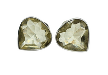 Load image into Gallery viewer, Lemon Quartz Studs, 6.4 carats, Pear Shaped, Sterling Silver, Bezel Set, Joy Gemstone, Confidence Stone, High Vibrational Stone - GemzAustralia 