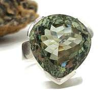 Load image into Gallery viewer, Green Amethyst Ring, size 8.75, sterling silver, Prasiolite ring, NEW - GemzAustralia 