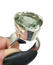 Load image into Gallery viewer, Green Amethyst Ring, size 8.75, sterling silver, Prasiolite ring, NEW - GemzAustralia 