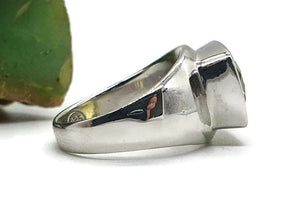 Lemon Quartz Ring, rectangle shaped, Size 7.75, Solid Bezel Setting - GemzAustralia 