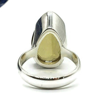 Load image into Gallery viewer, Lemon Quartz Ring, Size 8, Sterling Silver, Pear Faceted, Prong Set - GemzAustralia 