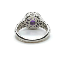 Load image into Gallery viewer, Amethyst Ring, Art Nouveau, 925 Sterling Silver, Round Gemstone - GemzAustralia 