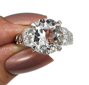 Clear Quartz Ring, 925 Sterling Silver, size 8, Genuine clear quartz - GemzAustralia 