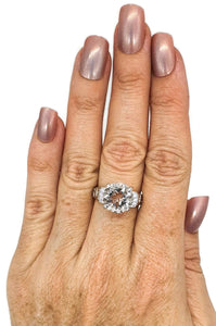 Clear Quartz Ring, 925 Sterling Silver, size 8, Genuine clear quartz - GemzAustralia 