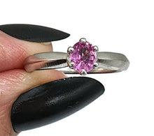 Load image into Gallery viewer, Pink Sapphire Ring, size 8.5, Solitaire Ring, 925 Sterling Silver, Prong Setting - GemzAustralia 