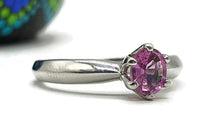 Load image into Gallery viewer, Pink Sapphire Ring, size 8.5, Solitaire Ring, 925 Sterling Silver, Prong Setting - GemzAustralia 