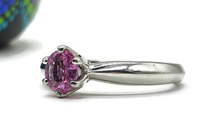 Pink Sapphire Ring, size 8.5, Solitaire Ring, 925 Sterling Silver, Prong Setting - GemzAustralia 
