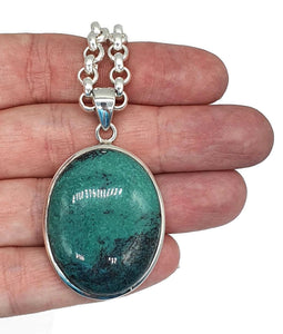 Turquoise Pendant, 925 Sterling Silver, Oval Shaped, Healing Gemstone - GemzAustralia 